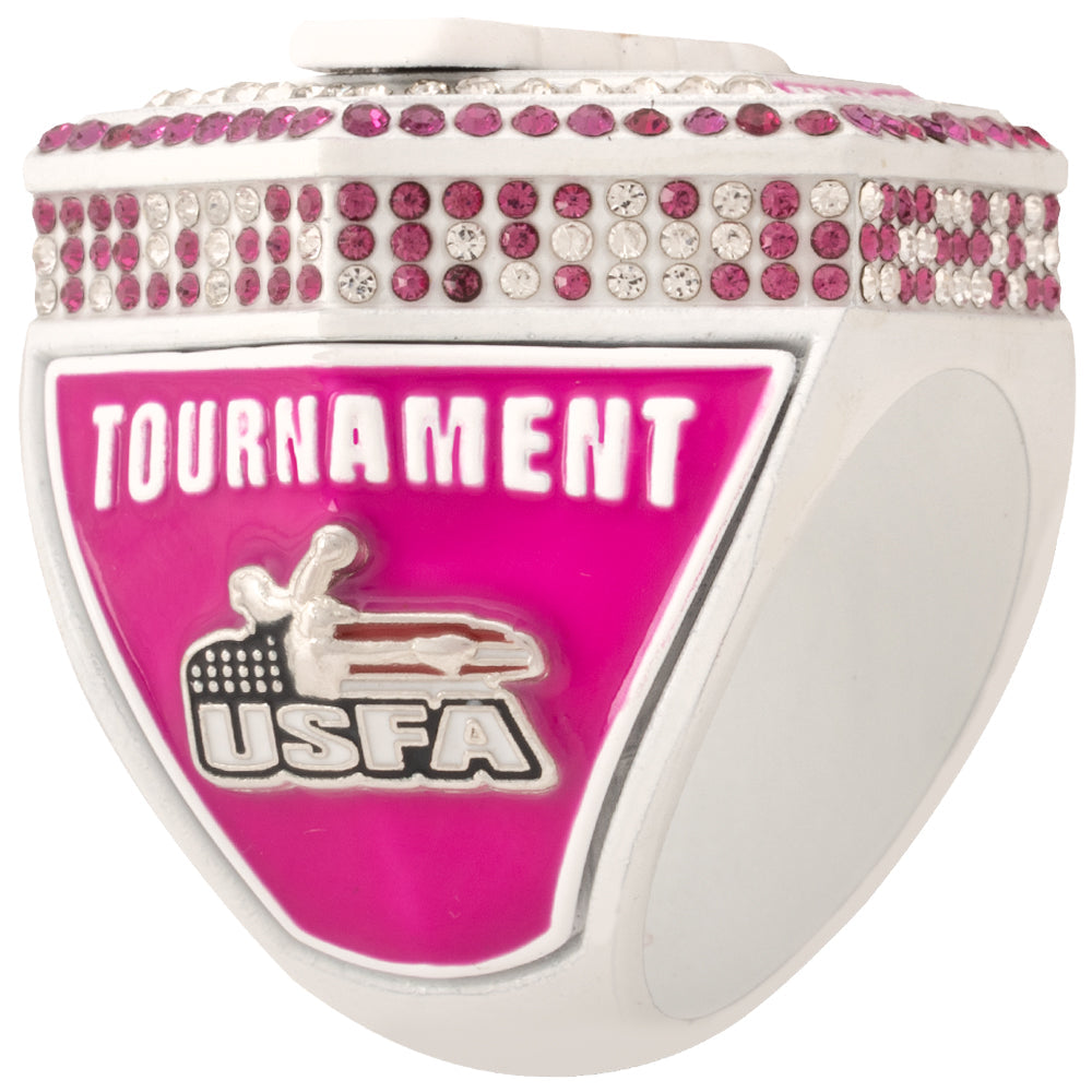 USFA Hexagon Pink and White Ring