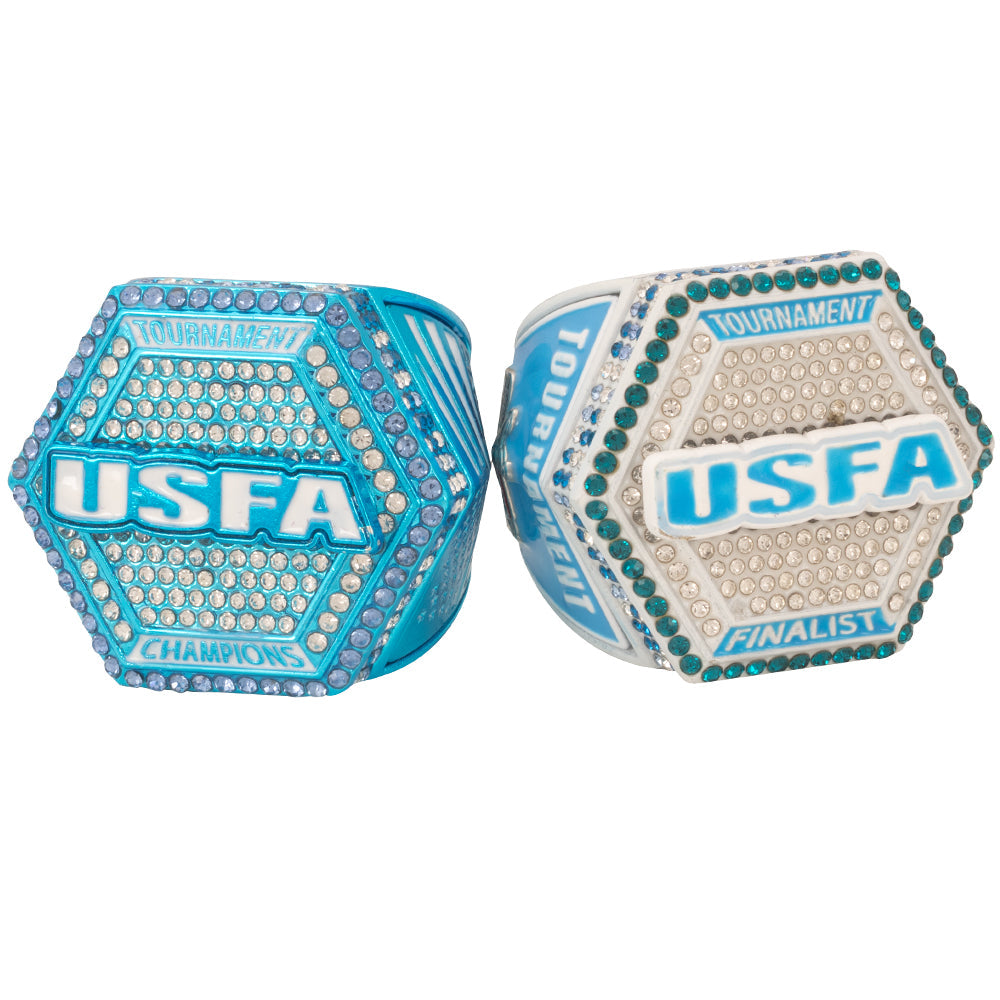 USFA Hexagon Neon Blue and White Ring