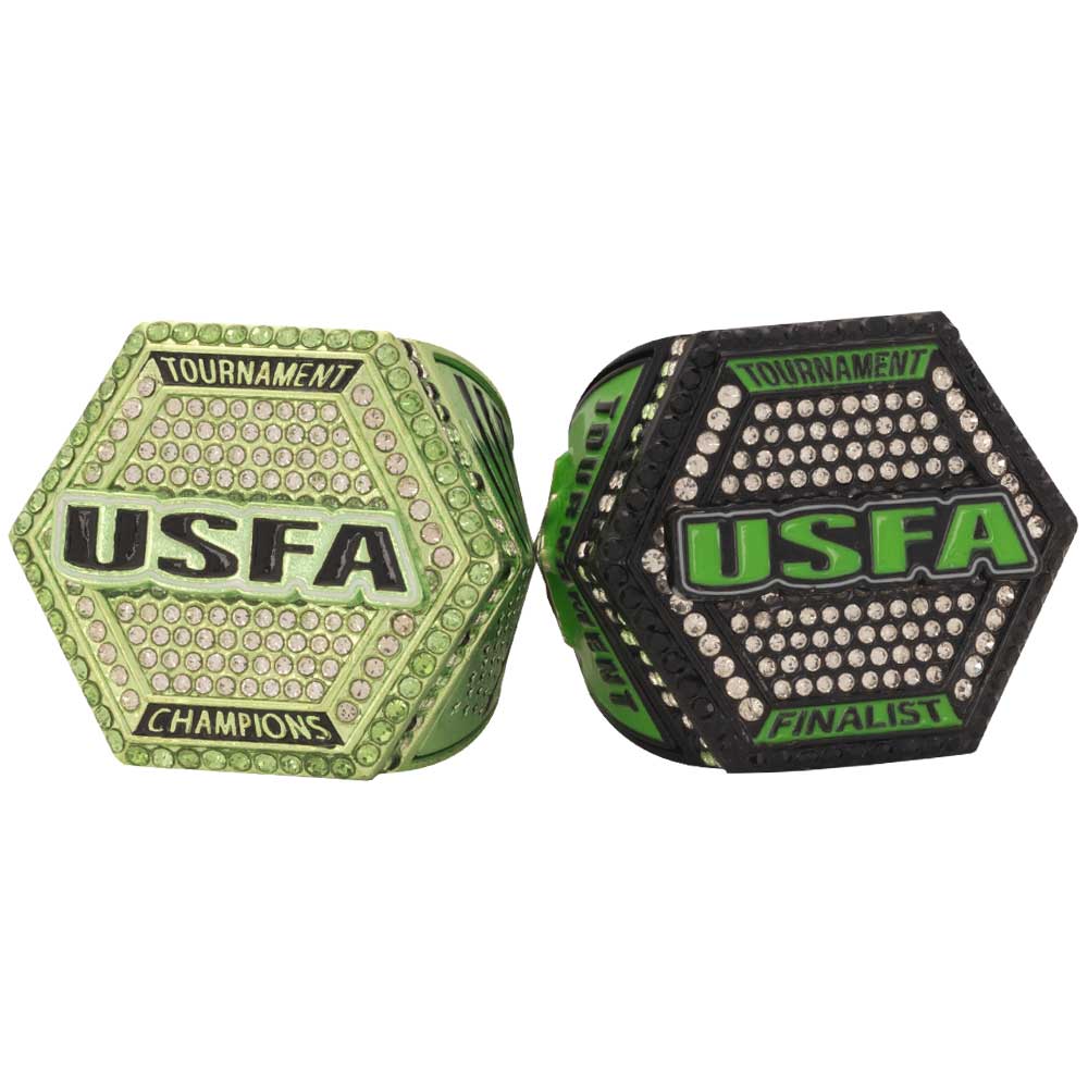 USFA Hexagon Neon Green and Black Ring