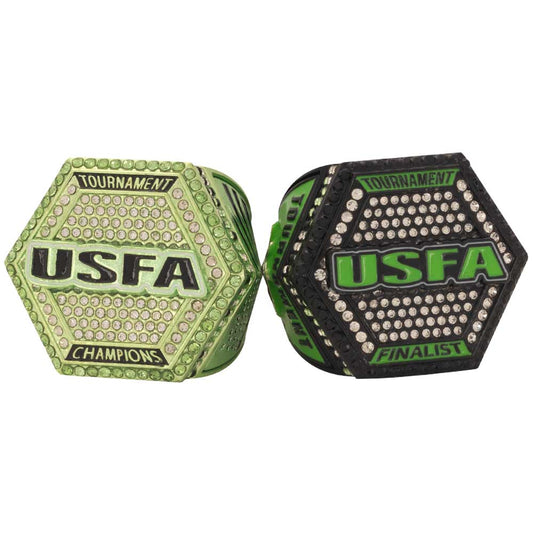 USFA Hexagon Neon Green and Black Ring