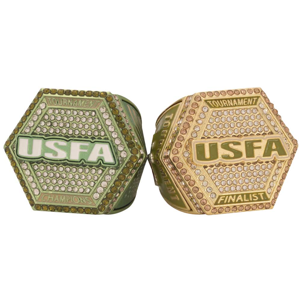 USFA Hexagon Green and Cream Ring