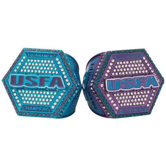 USFA Hexagon Teal and Purple Ring
