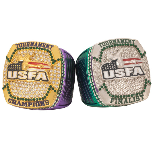 USFA Vertical Green and Purple Ring
