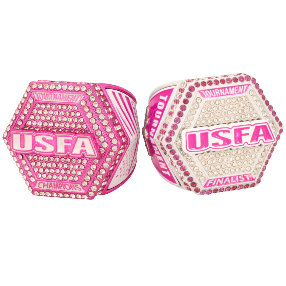 USFA Hexagon Pink and White Ring